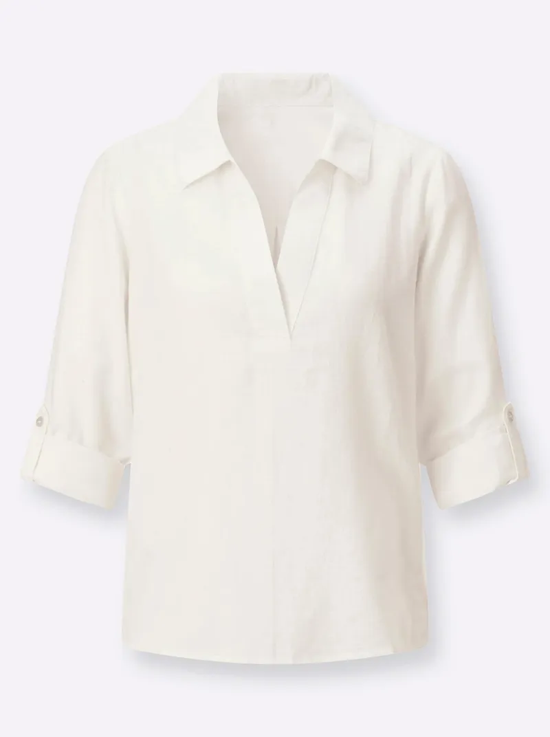 Witt Flanellbluse ecru, Ecru, – Produktbild 2 von 2
