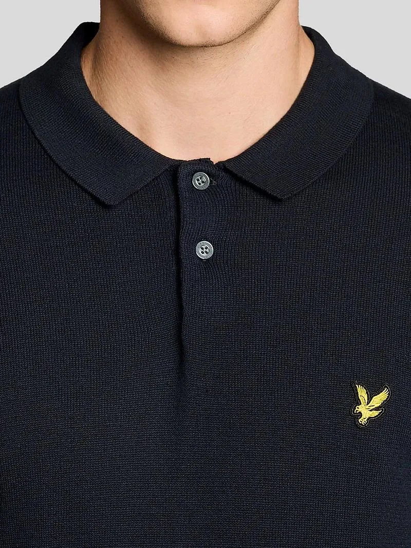 Lyle and Scott Lyle & Scott Strick-Poloshirt Marine - Größe L, Dunkelblau, – Produktbild 2 von 5