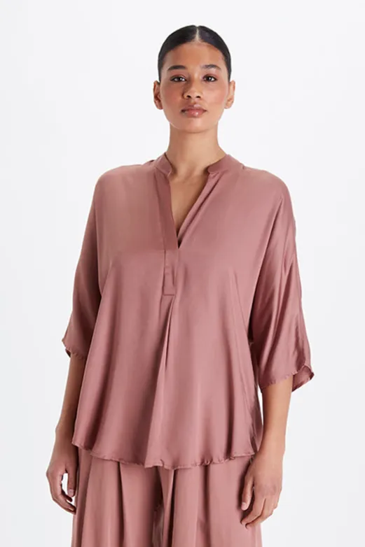 Neu Nomads Neu Nomads Damen vegan Bluse Kerala Terra, Rosa, – Produktbild 2 von 2