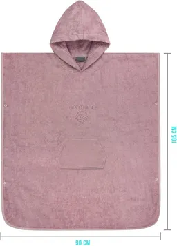 normani Badeponcho Badeponcho aus Bio-Baumwolle Sitra, Bio-Baumwolle, Kapuze, Schlupf, Strandponcho 90x105 cm aus 100 % Öko-Baumwolle mit Kapuze – Produktbild 1 von 1