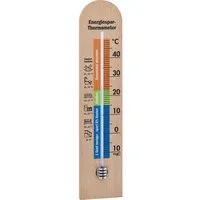 Energiespar-Thermometer für den Innenbereich aus Buchenholz, mit bunter Skalierung – Produktbild 1 von 1