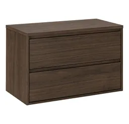 Lomadox Waschbeckenschrank VERZUOLO-56-WALNUT 80 cm breit in Walnuss, wandhängend, grifflos – Produktbild 1 von 1