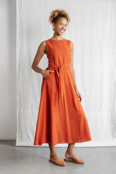 Jyoti - Fair Works Jyoti - Fair Works Bio-Baumwoll Kleid Khushi Terracotta, Terracotta, – Produktbild 4 von 4