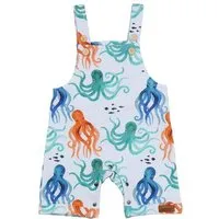 Walkiddy Latzstrampler Weiß Bunte Oktopusse-Allover Bio-Baumwolle GOTS – Walkiddy – Produktbild 1 von 1