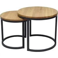 2er-Set Beistelltisch 'Bente', Wildeiche – Produktbild 1 von 1