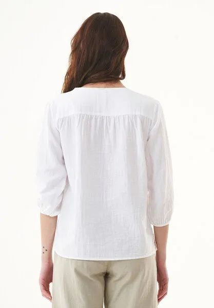 ORGANICATION ORGANICATION Bluse aus Bio-Baumwolle, Weiß(white), – Produktbild 4 von 4