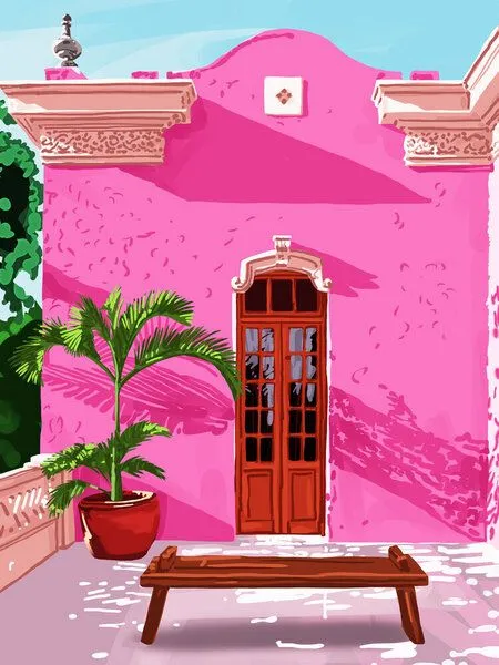 Photocircle Photocircle Poster / Leinwandbild - Pink Building – Produktbild 1 von 4