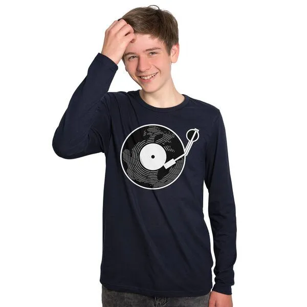 HANDGEDRUCKT HANDGEDRUCKT "Scratch it!" Männer Longsleeve, Navy, – Produktbild 1 von 3