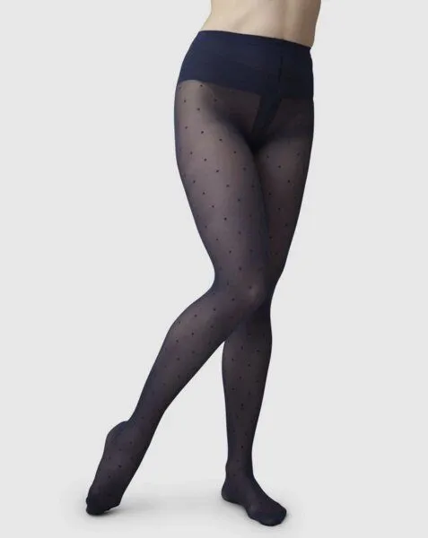 Swedish Stockings Swedish Stockings 40den Black - Strumpfhose - Doris Dots, Dunkelblau (blau), – Produktbild 3 von 4