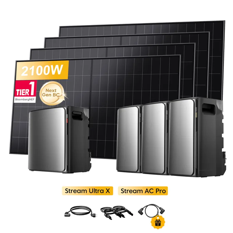 EcoFlow EcoFlow Stream Ultra X, All-in-One Speicher für Balkonkraftwerke, mit 4 x 480Wp Sunpro BC Bifazial Full Black Solarmodul, by Powerness - Stream Ultra X + 3 x Stream AC Pro | 9600Wh / ohne Zubehör / Standardversand – Produktbild 2 von 2