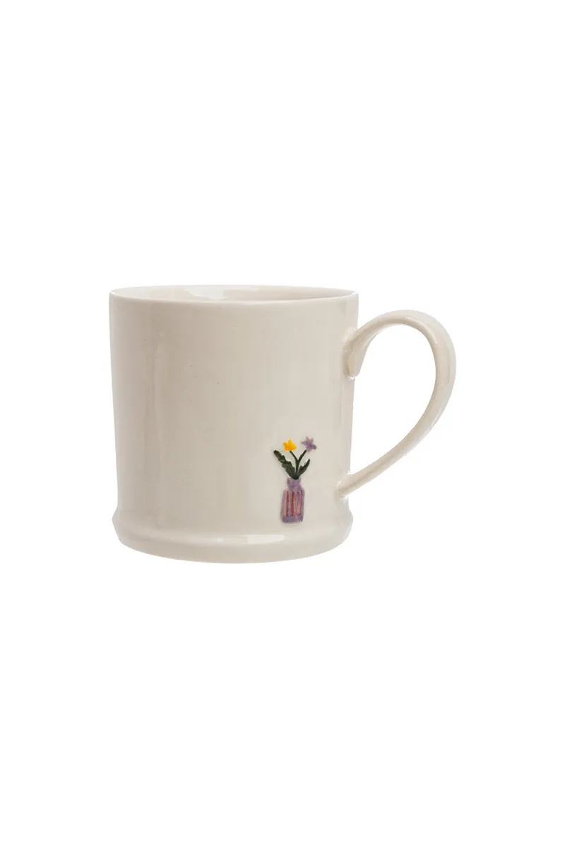 Tranquillo Tasse BRUNETTEA Blumen – Steinzeug - creme – Produktbild 1 von 2
