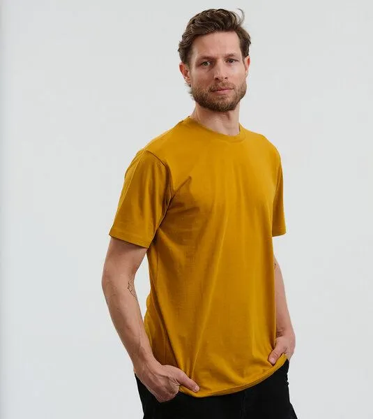 Gary Mash GARY MASH Herren Basic T-Shirt aus Biobaumwolle, Gelb, – Produktbild 1 von 4