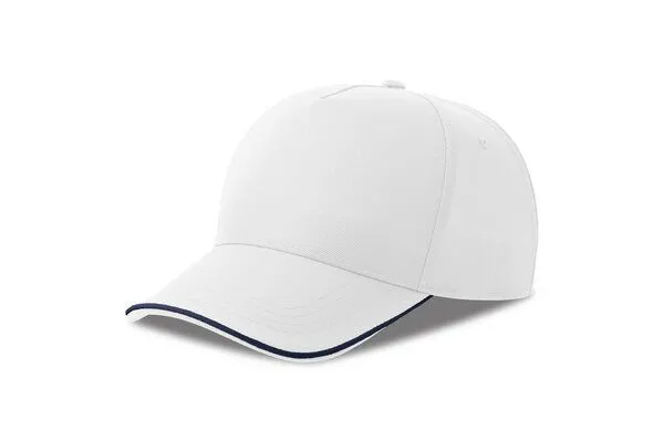 Atlantis Headwear Atlantis Headwear Cap Recy Five Pipe zweifarbig, Weiss/navy, – Produktbild 2 von 2