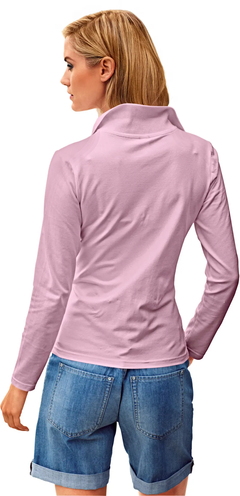 heine Langarm-Poloshirt rosé, Rosé, – Produktbild 3 von 3