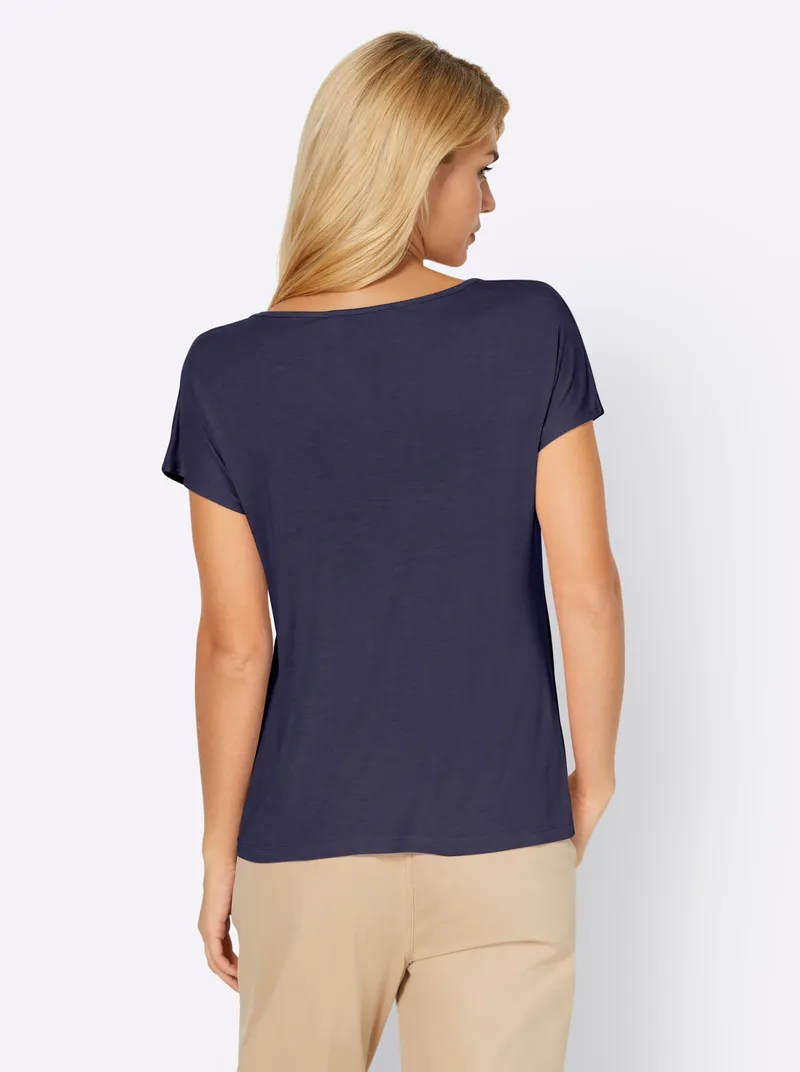 heine Kurzarmshirt nachtblau, Nachtblau, – Produktbild 1 von 2