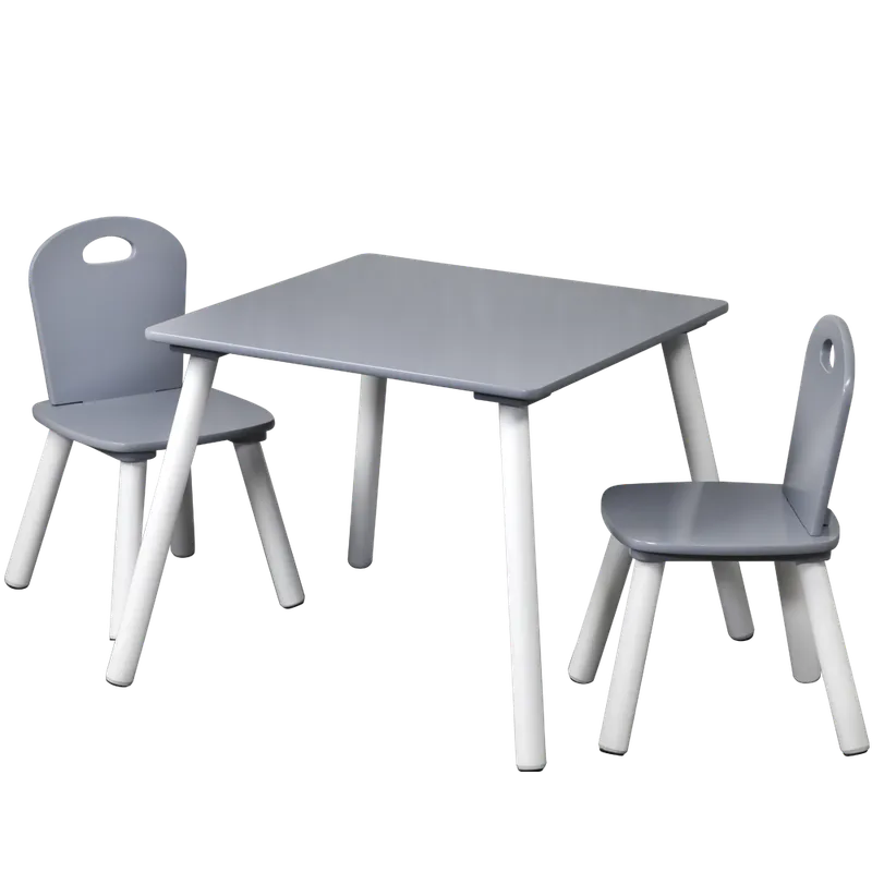 Kesper Kesper Kindertisch mit 2 Stühlen, grau - 3er Set – Produktbild 1 von 1