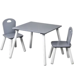 Kesper Kesper Kindertisch mit 2 Stühlen, grau - 3er Set – Produktbild 1 von 1