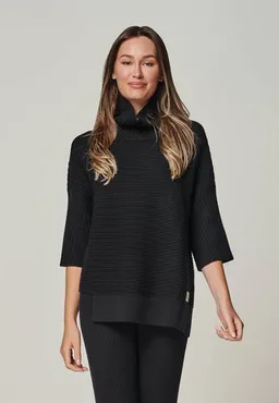 YOU LOOK PERFECT YOU LOOK PERFECT 100% Merino asymmetrischer Rollkragen-Strickpullover "Bailey" – Produktbild 1 von 1