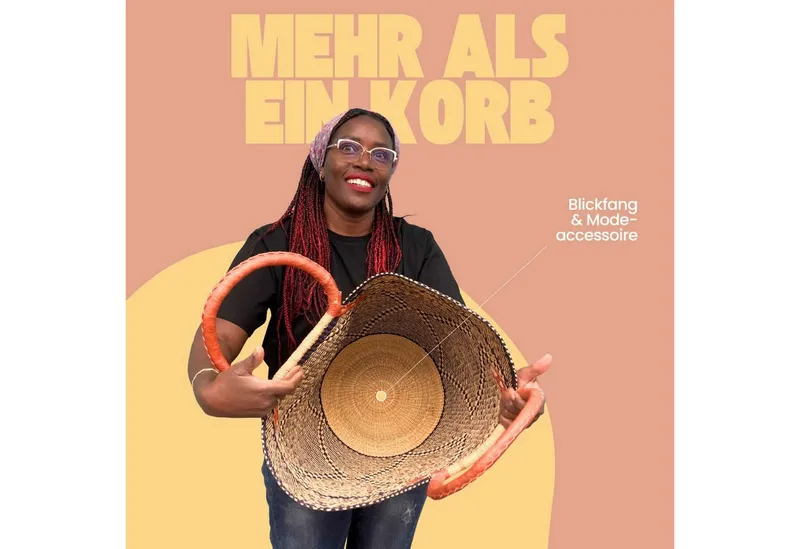 Maishameanslife Maishameanslife Einkaufskorb Bolga Bag - Konongo - U-Form, Kunstvoll geflochtene Bolga Körbe – Charakterstücke voller Tradition, Konongo, – Produktbild 4 von 5