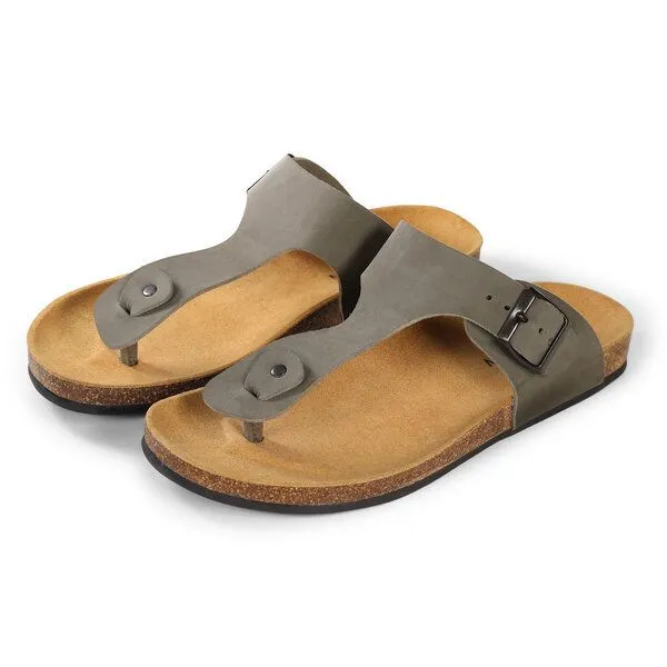 Fairticken Fairticken THULAR vegane "NoBuck" Unisex Zehentrenner Sandale, Grau (khaki), – Produktbild 4 von 4