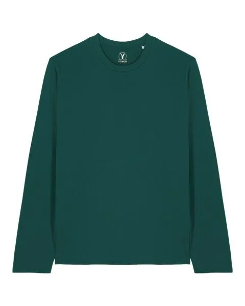 YTWOO YTWOO Basic Unisex Langarmshirt aus 100% Biobaumwolle, Dunkelgrün, – Produktbild 1 von 3