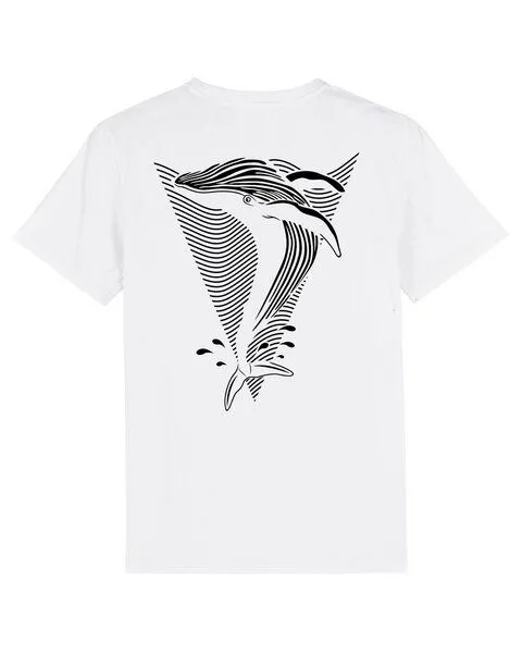 vis wear vis wear Wal - Göttin der Ozeane - Back Print Premium T-Shirt, Weiß, – Produktbild 1 von 2