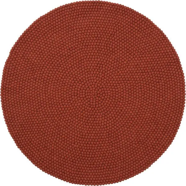 myfelt myfelt Filzkugelteppich rund, 100% Schurwolle, Rostrot (lora), – Produktbild 1 von 4
