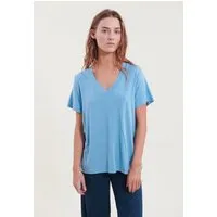 Basic Apparel Basic Apparel T-Shirt JOLINE mit V-Ausschnitt aus Tencel, Blau (navy), – Produktbild 1 von 1