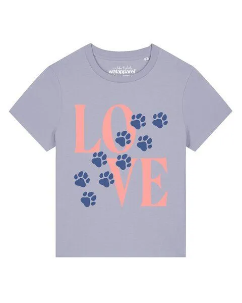 watapparel watapparel T-Shirt Frauen Pfotenliebe, Lavender, – Produktbild 1 von 2