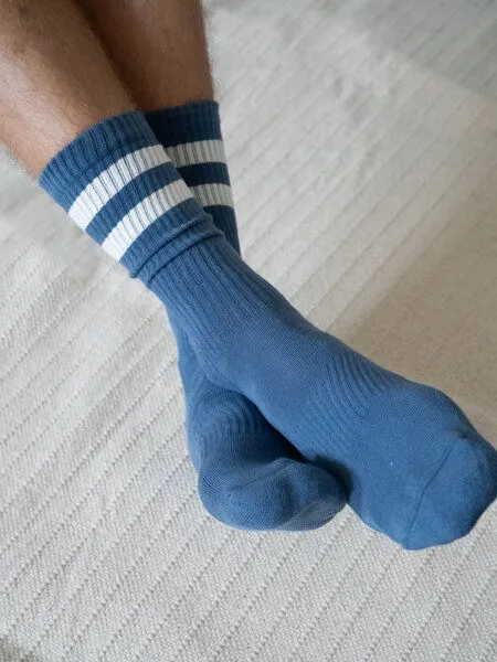 FUXBAU FUXBAU Retro Tennissocken, Blau creme, – Produktbild 4 von 4