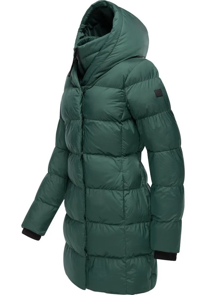 ragwear ragwear Kurzmantel Niara stylischer, gesteppter Wintermantel mit gefütterter Kapuze, Grün, – Produktbild 3 von 4