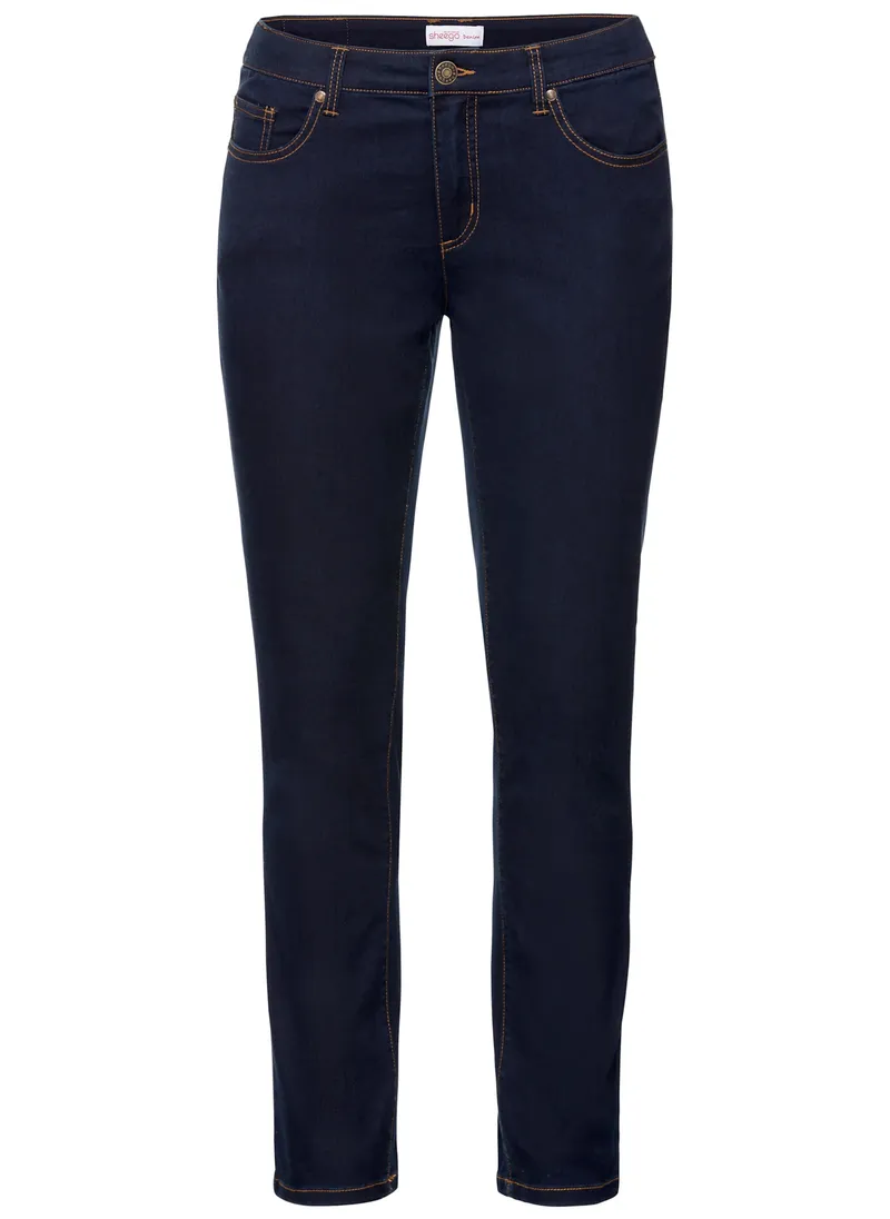sheego 5-Pocket-Jeans blue black denim, Blue black denim, – Produktbild 1 von 2