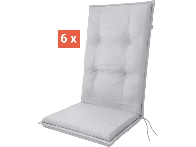 Doppler doppler Auflage "STAR" für Hochlehner, 6er-Pack, 119x48x6 cm, Polyester, grau – Produktbild 1 von 2