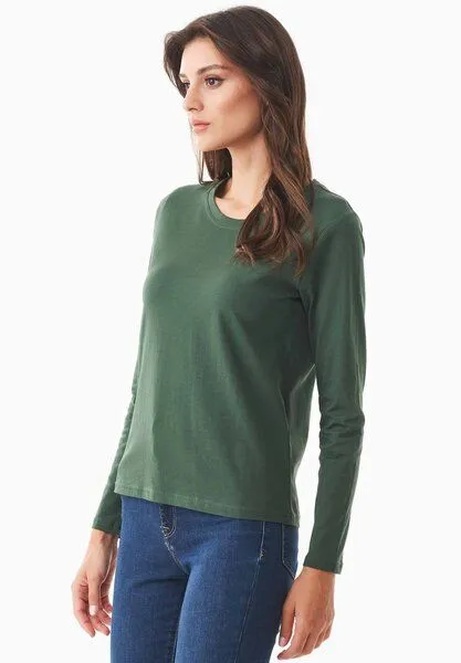 ORGANICATION ORGANICATION Langarmshirt aus Bio-Baumwolle, Dark olive, – Produktbild 4 von 4