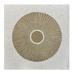 Veskor Cassiopeia Veskor Cassiopeia CENTRAL SUN Sonnen Linoldruck | 22 × 22 cm | Gold auf Naturweiß – Produktbild 1 von 1