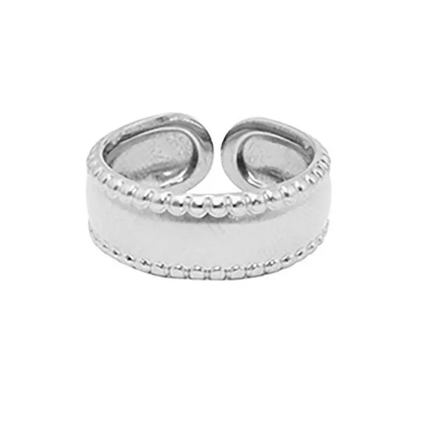 ELEKTROPULLI Größenverstellbarer Pearl Ring ca. Ø 17 - 19mm von Elektropulli, Silber, – Produktbild 1 von 1