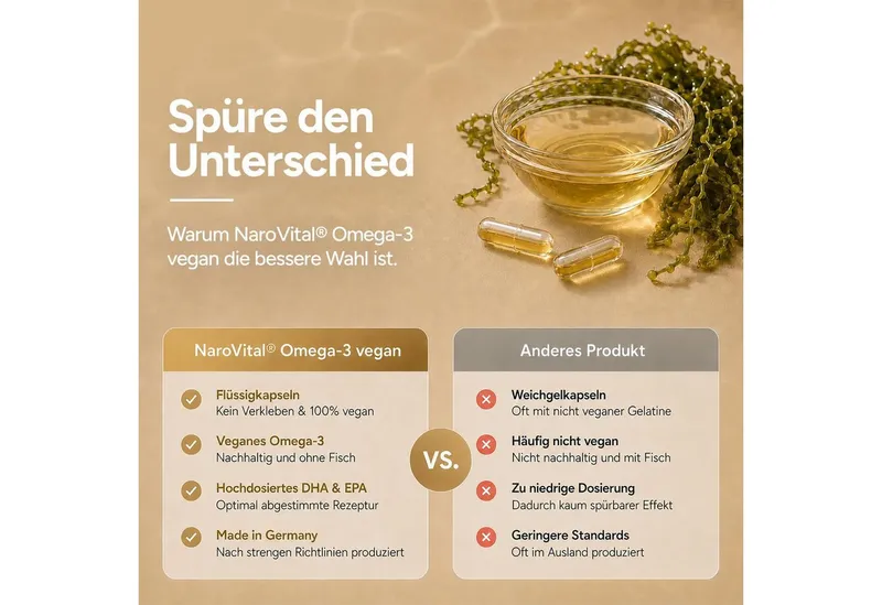 NaroVital Omega 3 Vegan aus Algenöl 60 Kapseln Kapseln – Produktbild 5 von 5