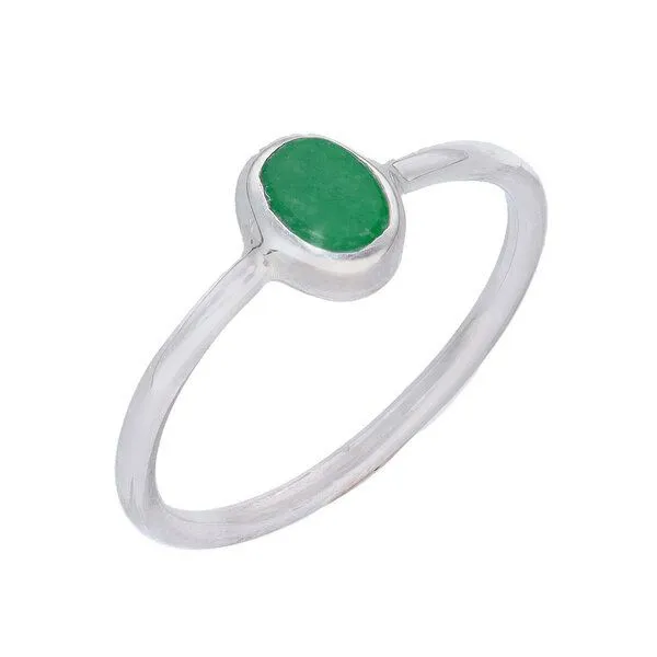 pakilia pakilia Silber Ring oval Fair-Trade und handmade, Grün, – Produktbild 4 von 4