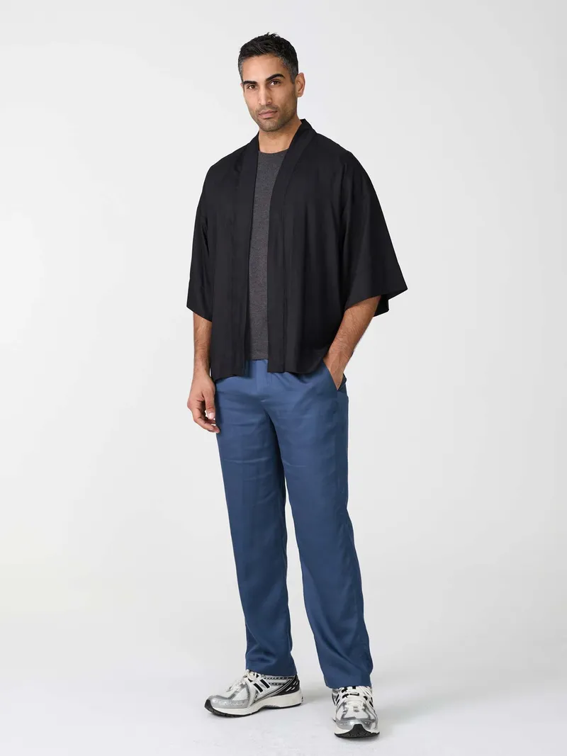 Yahmo Yahmo Herren vegan Kimono Erich Schwarz, Schwarz, – Produktbild 1 von 2