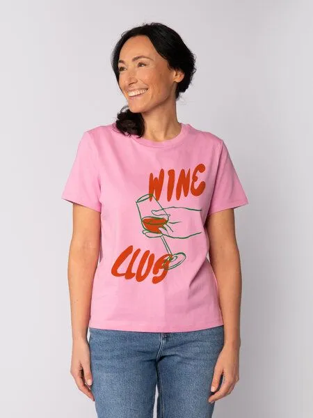 watapparel watapparel T-Shirt Frauen Wine Club, Bubble pink, – Produktbild 1 von 4