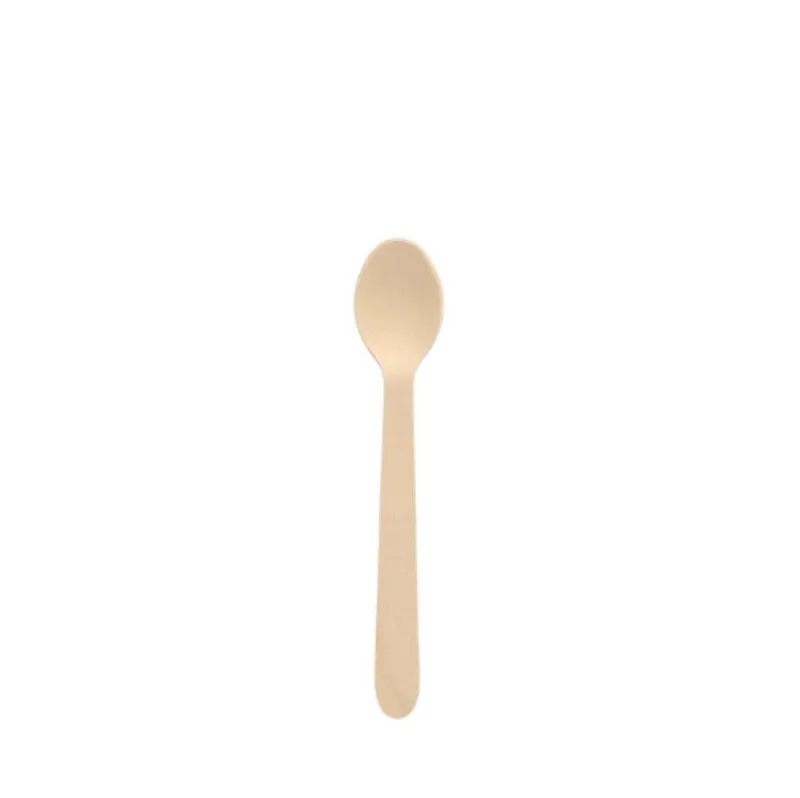 PAPSTAR PAPSTAR Einwegbesteck-Set 100 Kaffeelöffel, Holz "pure" 11 cm – Produktbild 2 von 4