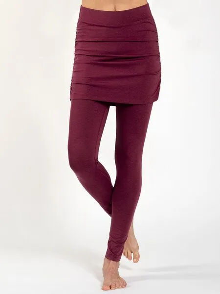 Magadi Magadi Yoga Leggings LARA mit Rock aus Naturmaterial, Rot (dark red), – Produktbild 1 von 4