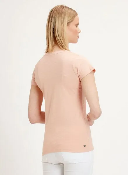 ORGANICATION ORGANICATION Basic T-Shirt aus Bio-Baumwolle, Pink sand, – Produktbild 2 von 4