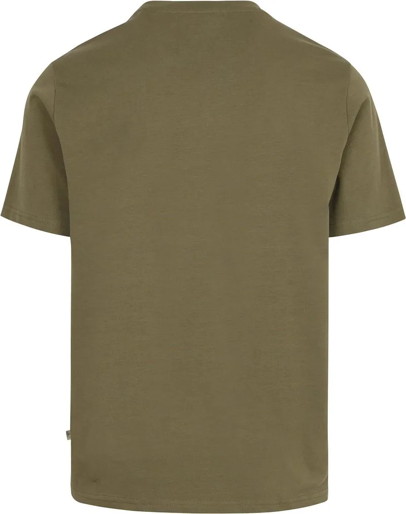 KnowledgeCotton Apparel KnowledgeCotton Apparel T-shirt Olive Brustdruck - Größe L, Grün, – Produktbild 3 von 4