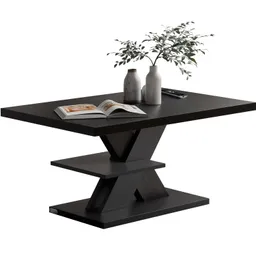 Casaria® Couchtisch Detroit Schwarz 90x60x45cm – Produktbild 1 von 1