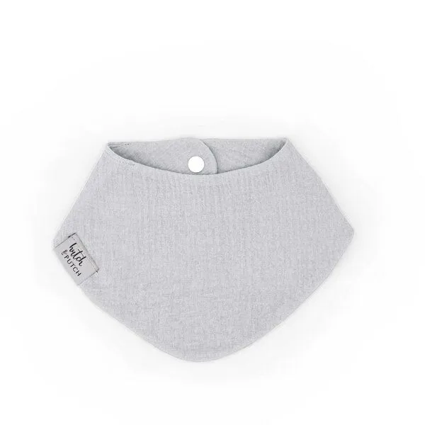 Hutch&Putch Hutch&Putch Musselin Lätzchen - Dreieckstuch mit Druckknopf für Baby (0-2 Jahre) aus 100% Bio-Baumwolle, Light grey, – Produktbild 1 von 4