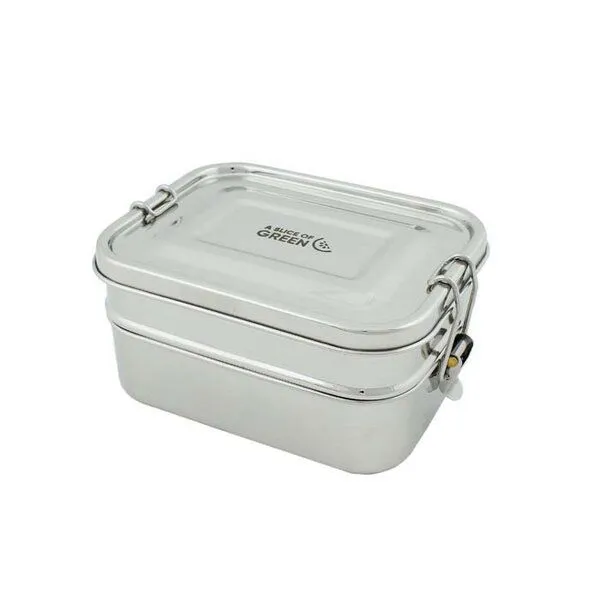 A Slice of Green A Slice of Green Auslaufsichere Edelstahl Lunchbox Doppeldecker – Produktbild 1 von 3
