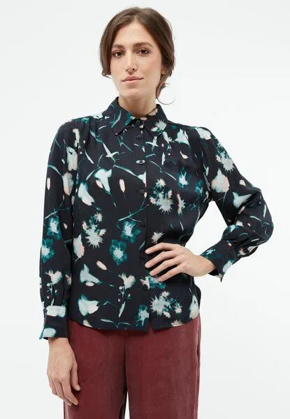 Givn Berlin Givn Berlin Bluse GBKASIA aus Cupro (Bemberg) mit Puffärmeln, Schwarz, – Produktbild 4 von 4