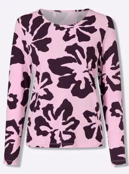 heine Langarmshirt rosé-aubergine-bedruckt – Produktbild 1 von 1