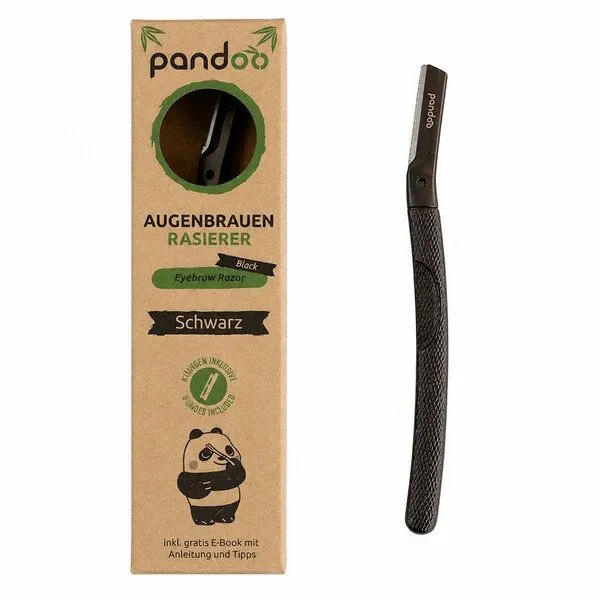pandoo pandoo Augenbrauen-Rasierer aus Metall | inkl. 4 Klingen | 2 Farben, Schwarz, – Produktbild 1 von 4